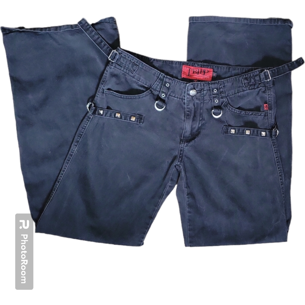 Y2K TRIPP NYC BLACK BONDAGE PANTS -  5
